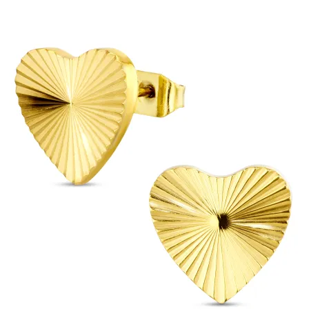 Wasserfester Herz Ohrringe in vergoldetem Stahl - OCEANA