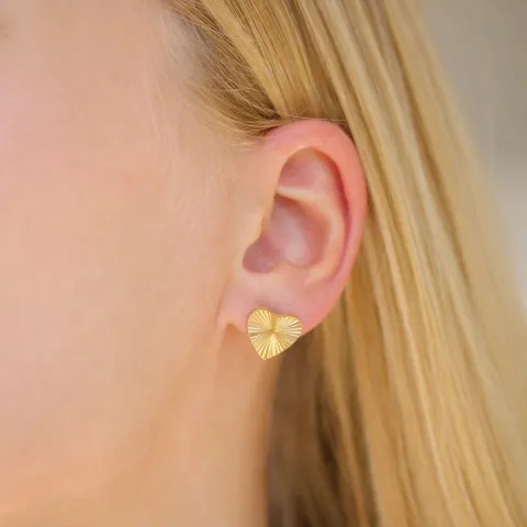 Wasserfester Herz Ohrringe in vergoldetem Stahl - OCEANA