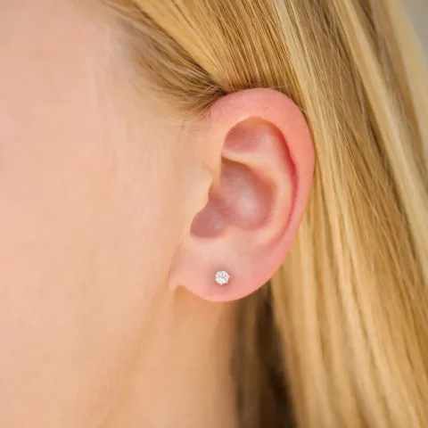 3 mm Wasserfester Zirkon Ohrstecker in vergoldetem Stahl - OCEANA