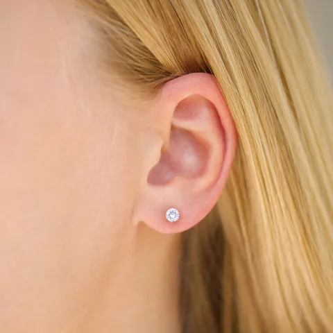 4 mm Wasserfester Zirkon Ohrstecker in vergoldetem Stahl - OCEANA