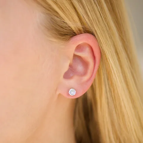 5 mm Wasserfester Zirkon Ohrstecker in vergoldetem Stahl - OCEANA