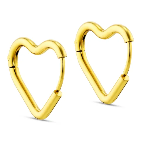 Wasserfester Herz Kreole in vergoldetem Stahl - OCEANA