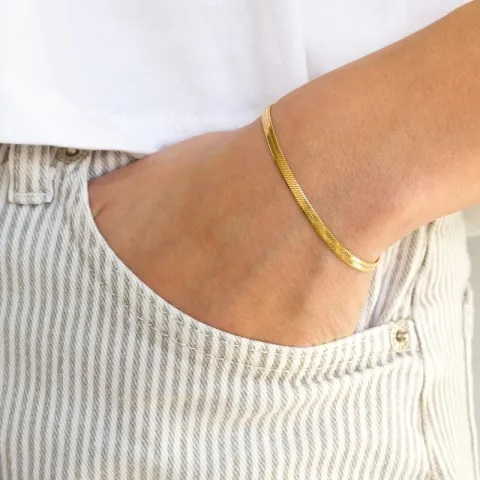 Wasserfest Armband aus vergoldetem Edelstahl  x 3,0 mm  - OCEANA