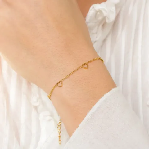 Wasserfest Herz Armband aus vergoldetem Stahl - OCEANA