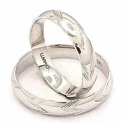 Trauringe aus 14 Karat Weißgold - set