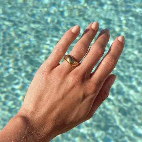 Wasserfest Ring aus vergoldetem Stahl - OCEANA