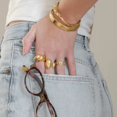 Wasserfest Ring aus vergoldetem Edelstahl - OCEANA