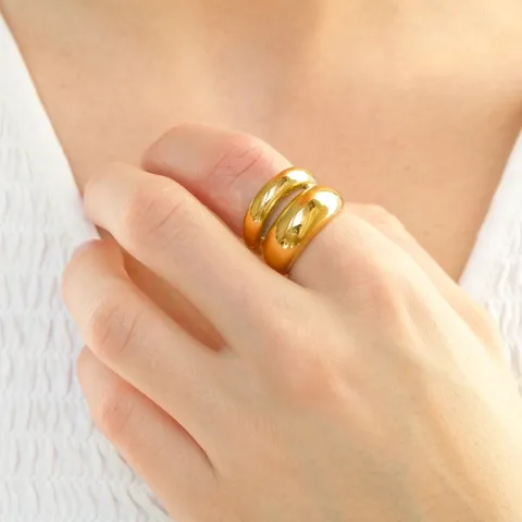 Wasserfest Ring aus vergoldetem Stahl - OCEANA