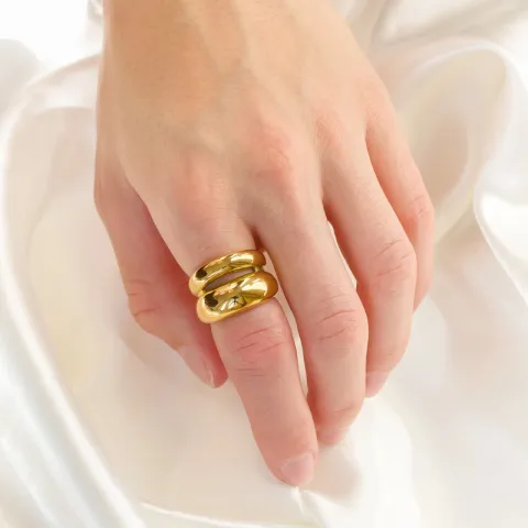 Wasserfest Ring aus vergoldetem Stahl - OCEANA