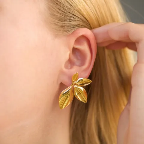 Wasserfester Blumen Ohrringe in vergoldetem Edelstahl - OCEANA