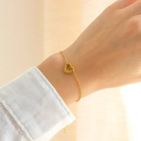 Wasserfest Herz Armband aus vergoldetem Stahl - OCEANA
