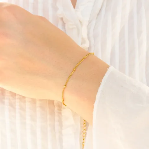 Wasserfest Armband aus vergoldetem Edelstahl 15 cm + 5 cm x 2,2 mm  - OCEANA