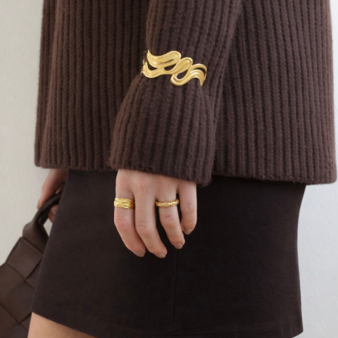 Wasserfest Armreif aus vergoldetem Stahl - OCEANA