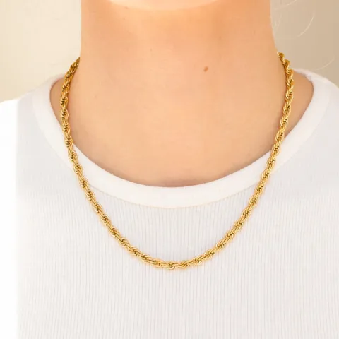 Wasserfest Cordelhalskette aus vergoldetem Edelstahl  x 4,5  - OCEANA