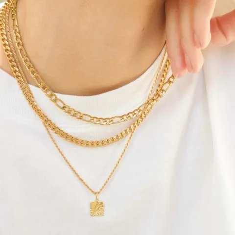 Wasserfest Panzerhalskette aus vergoldetem Edelstahl 50 cm x 6 mm  - OCEANA