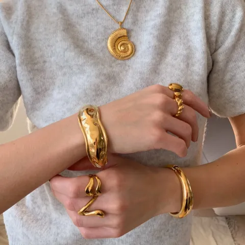 Wasserfest Armreif aus vergoldetem Stahl - OCEANA