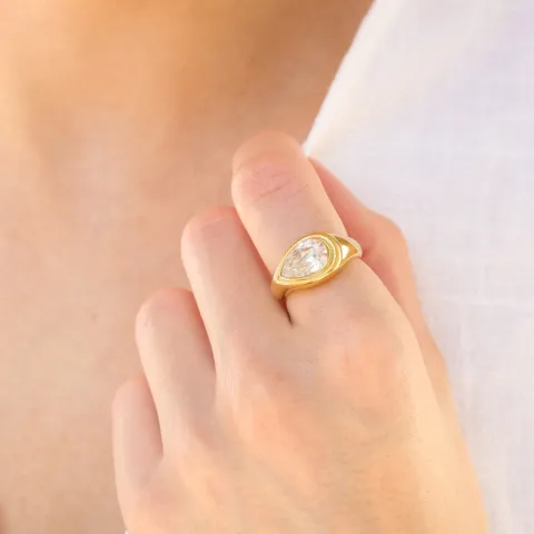 Wasserfest Ring aus vergoldetem Edelstahl - OCEANA