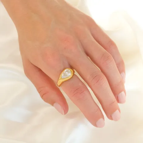 Wasserfest Ring aus vergoldetem Edelstahl - OCEANA