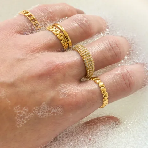 Wasserfest justierbar Ring aus vergoldetem Edelstahl - OCEANA