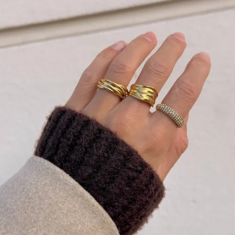 Wasserfest Ring aus vergoldetem Edelstahl - OCEANA