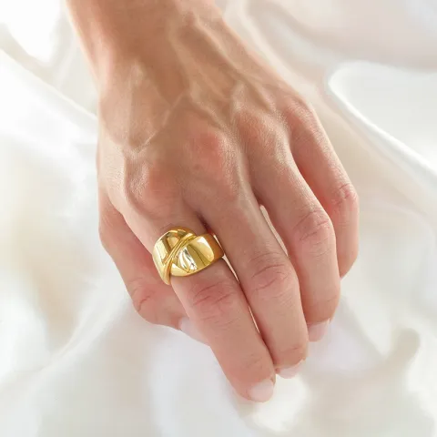 Wasserfest Ring aus vergoldetem Stahl - OCEANA