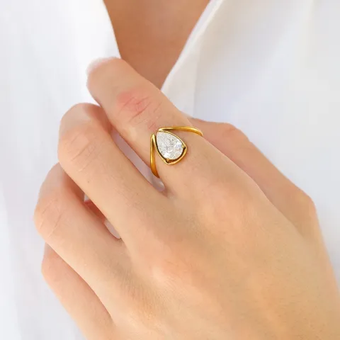 Wasserfest Ring aus vergoldetem Edelstahl - OCEANA