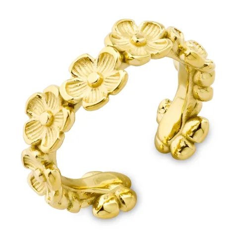 Wasserfest Blumen Ring aus vergoldetem Edelstahl - OCEANA