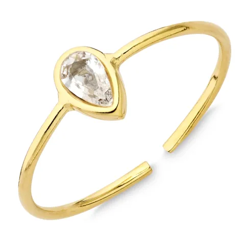 Wasserfest Zirkon Ring aus vergoldetem Edelstahl - OCEANA