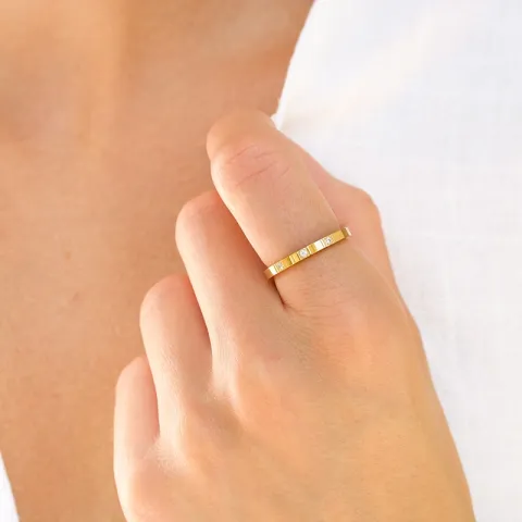 Wasserfest Zirkon Ring aus vergoldetem Edelstahl - OCEANA