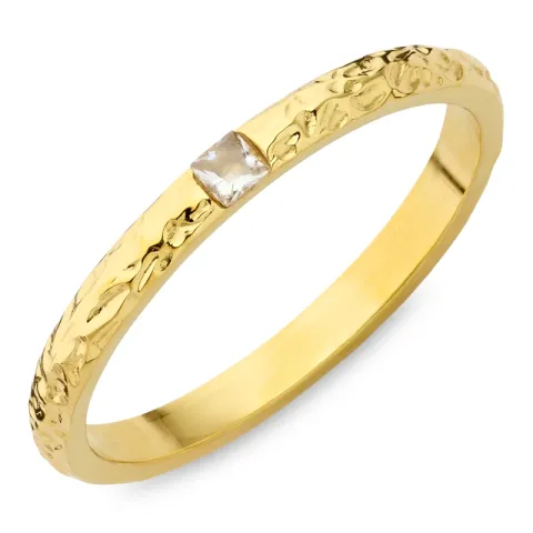 Wasserfest Zirkon Ring aus vergoldetem Stahl - OCEANA