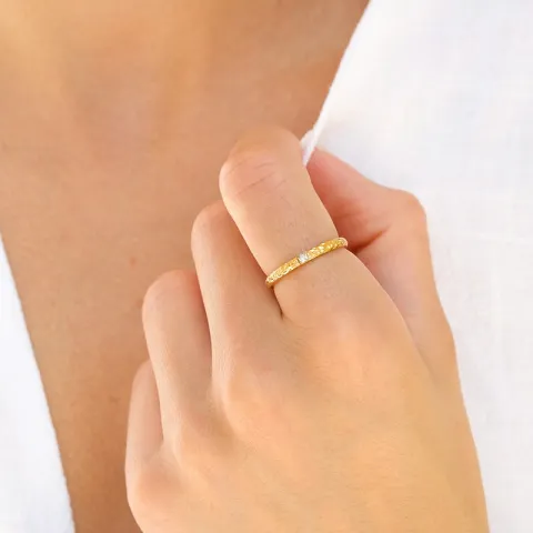 Wasserfest Zirkon Ring aus vergoldetem Stahl - OCEANA