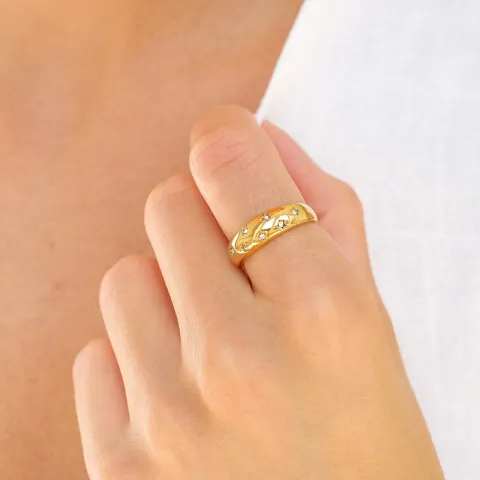 Wasserfest Stern Ring aus vergoldetem Edelstahl - OCEANA