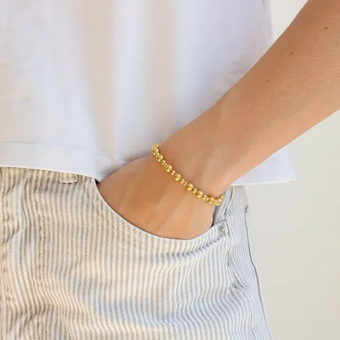 Wasserfest Kugel Armband aus vergoldetem Stahl - OCEANA