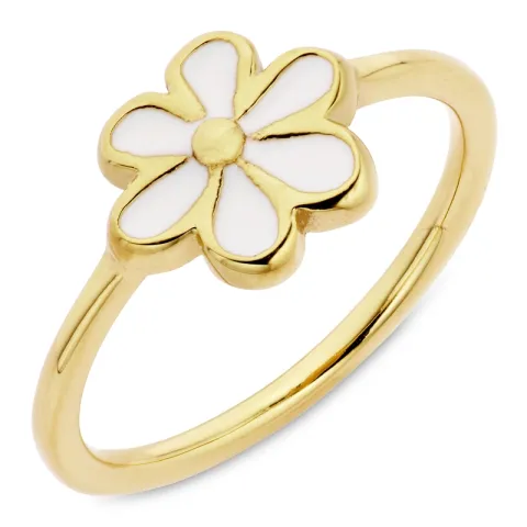 Wasserfest Blumen Ring aus vergoldetem Edelstahl - OCEANA