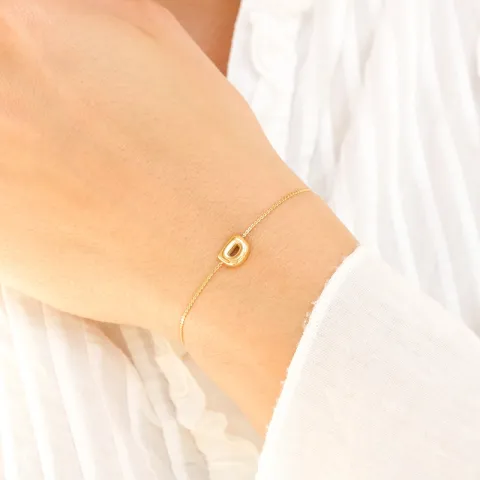 Wasserfest buchstab d Armband aus vergoldetem Stahl - OCEANA