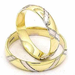 Trauringe aus 14 Karat Gold- und Weißgold - set