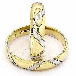 Trauringe aus 14 Karat Gold- und Weißgold - set