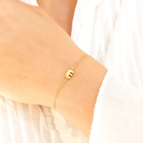 Wasserfest buchstab e Armband aus vergoldetem Stahl - OCEANA
