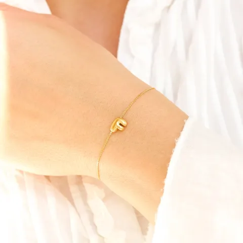 Wasserfest buchstab f Armband aus vergoldetem Stahl - OCEANA