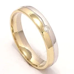 Kollektionsmuster Ring in 14 Karat Gold- und Weißgold 0,025 ct
