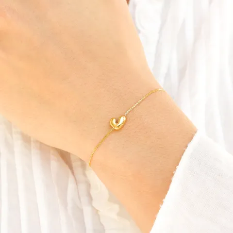 Wasserfest buchstab j Armband aus vergoldetem Stahl - OCEANA