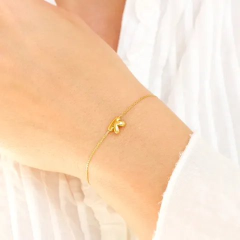Wasserfest buchstab k Armband aus vergoldetem Stahl - OCEANA