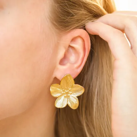 Wasserfester Blumen Ohrringe in vergoldetem Edelstahl - OCEANA
