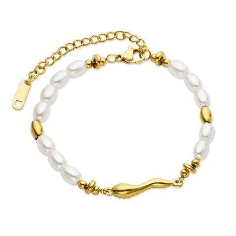 Wasserfest Perle Armband aus vergoldetem Stahl - OCEANA