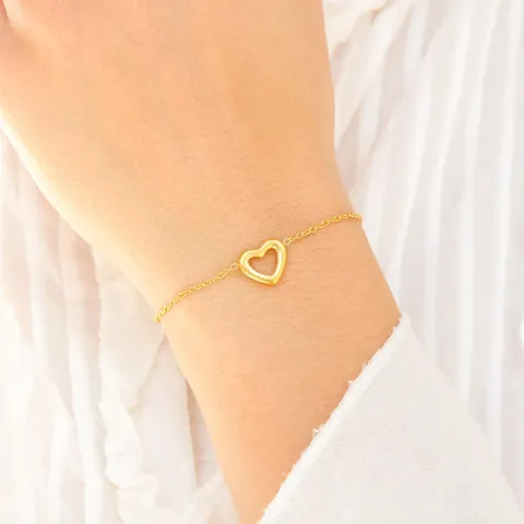 Wasserfest Herz Armband aus vergoldetem Stahl - OCEANA