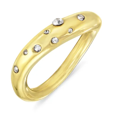 Wasserfest Zirkon Ring aus vergoldetem Stahl - OCEANA