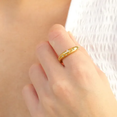 Wasserfest Zirkon Ring aus vergoldetem Stahl - OCEANA