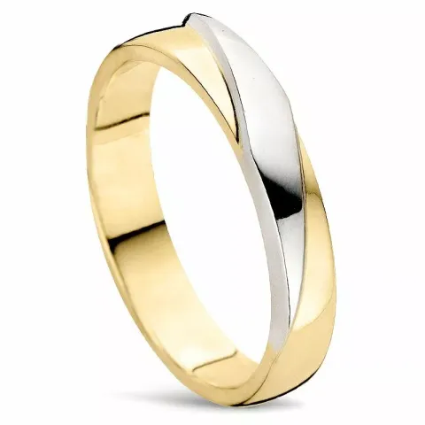zweifarbig Trauring aus 14 Karat Gold- und Weißgold
