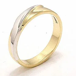 zweifarbig Trauring aus 14 Karat Gold- und Weißgold