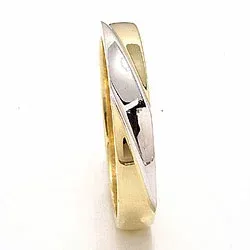zweifarbig Trauring aus 14 Karat Gold- und Weißgold